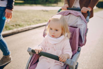 Family walk in the park