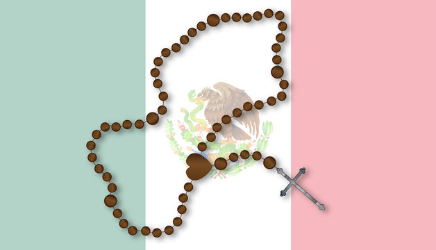 Rosary With Mexican Flag