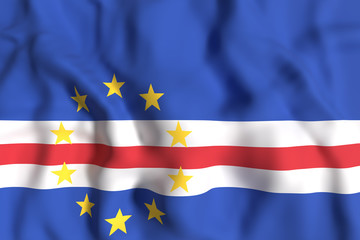 Republic of Cape Verde flag waving
