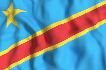 Democratic Republic of Congo flag waving