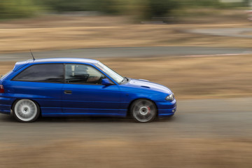 Blue sports car