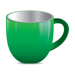 Green cup. Green cup isolated on white background.