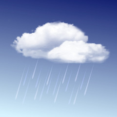 Raincloud and rain in the blue sky