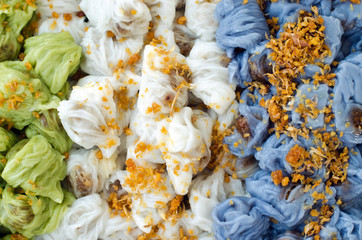 Thai Traditional Dessert, Tapioca balls with pork filling serve