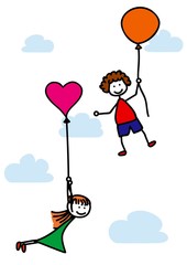 Obraz na płótnie Canvas Kinder mit Luftballon