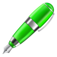 Green fountain pen