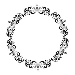 Vintage round frame. Decorative romantic frame for your design for any holiday