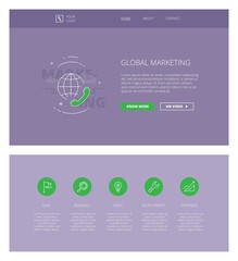 Global Marketing vector design template for websites and apps