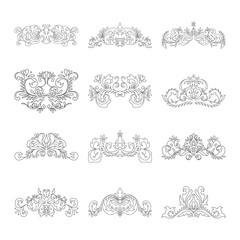 Floral decorative design element collection vintage style