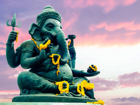 Ganesha in front of beautiful sky