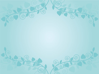Floral frame vector. Abstract blue background. Floral graphic illustration