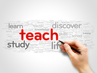 TEACH word cloud collage, education concept background