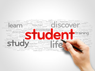 STUDENT word cloud collage, education concept background