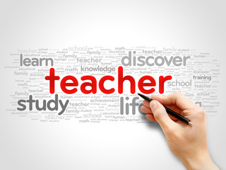 TEACHER word cloud collage, education concept background