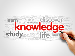 KNOWLEDGE word cloud collage, education concept background