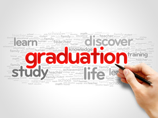 GRADUATION word cloud collage, education concept background