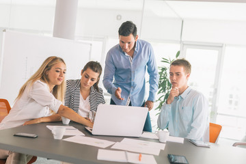 Obraz premium Defining the steps to corporate success. Business people working in office