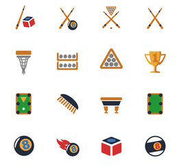 billiards icon set