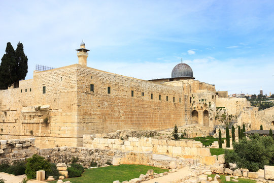 Archeological park and Mosque Al-aqsa, Jerusalem
