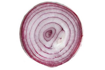 Sliced onion on white background isolated