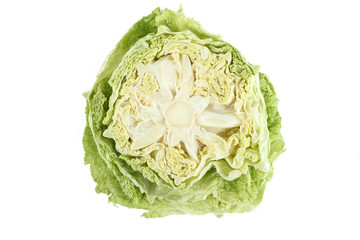 Chopped cabbage on a white isolated background