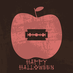 HAPPY HALLOWEEN. APPLE STUFFED RAZOR BLADE