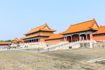 The famous ancient forbidden City Building scenery,in Beijing,China