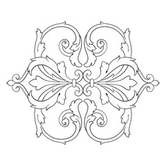 Vintage baroque frame engraving scroll ornament