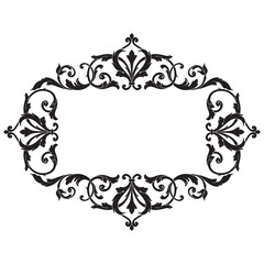 Vintage baroque frame engraving scroll ornament