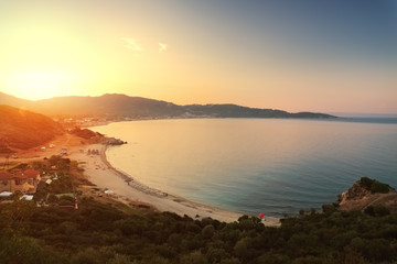 Fototapeta premium Sunset beach in Greece