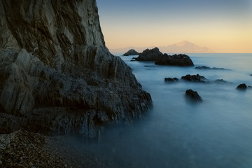 Long exposure sunset seascape