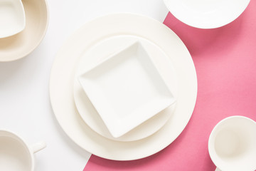 blank white plates