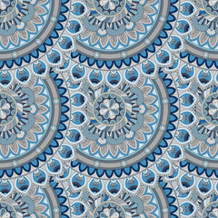 Ornate floral seamless texture, endless pattern with vintage mandala elements.
