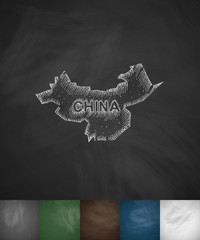 China icon. Hand drawn vector illustration