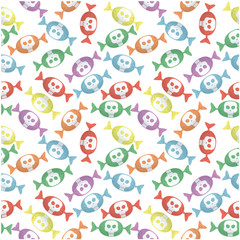 Obraz premium CANDIES DEATH. HALLOWEEN PATTERN.
