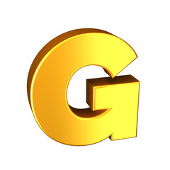 Golden letter. High quality 3D render. Isolated on white.