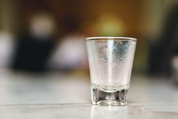 An empty shot glass