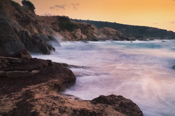 Long exposure sunset seascape