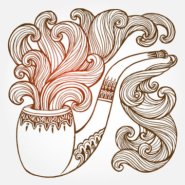 Abstact doodle floral highly detailed hand drawn for decorative design or pattern,
 T-shirts featuring spiral motifs, tattoo design element. Book concept art. Isolated vector illustration 