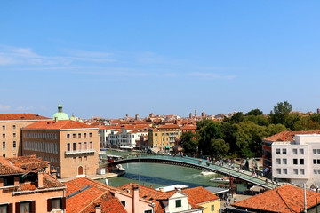 Constitution Bridge and Santa Croce district in Venice, Italy. 