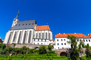 Naklejka premium Saint Vitt church in Cesky Krumlov, Czech republic