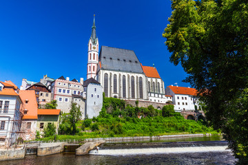 Fototapeta na wymiar Saint Vitt church in Cesky Krumlov, Czech republic