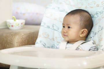 Asian baby feeding time