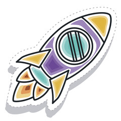 rocket startup launcher isolated icon vector illustration design