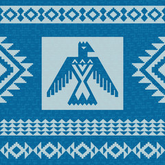 Aztek pattern with eagle - 119337838