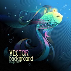 Abstract background. Magic fish