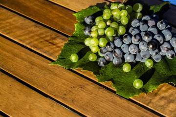 Harvested grapes. freshly picked grapes.