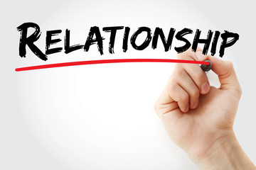 Hand writing Relationship with marker, concept background