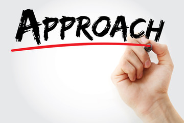 Hand writing Approach with marker, concept background