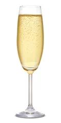 Peel and stick wall murals Alcohol A glass of champagne isolated on a white background
